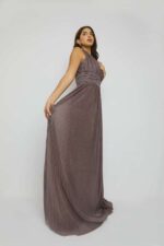 ⁦فستان ناعم طويل بكتف واحد⁩ - الصورة ⁦2⁩