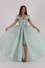 فستان  سهرةطويل اوف شولدر