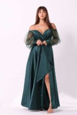 فستان طويل بفتحة من أسفل