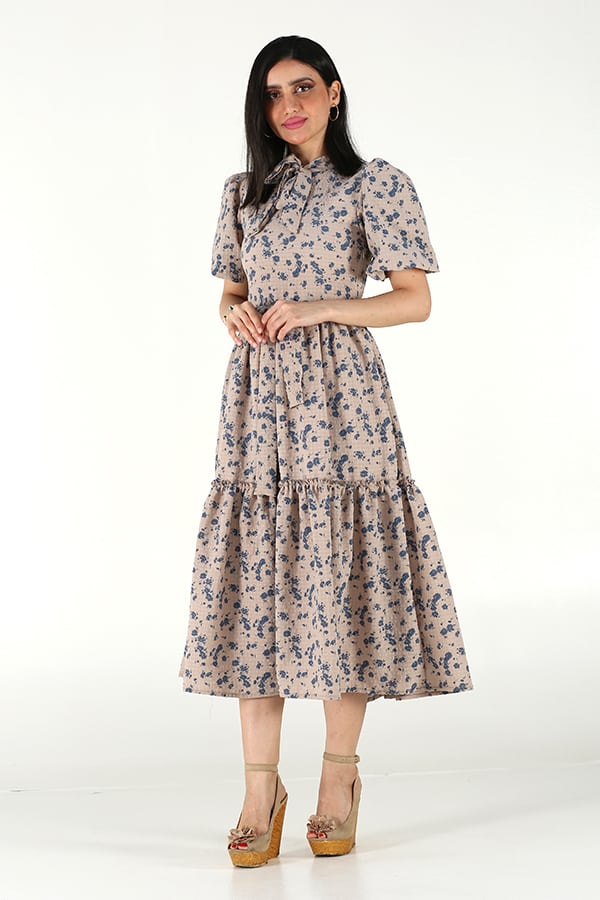 فستان ميدي مشجر فستان ميدي مشجر