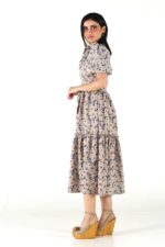 ⁦فستان ميدي مشجر انيق⁩ - الصورة ⁦2⁩