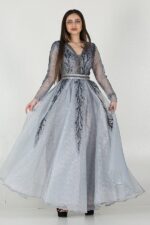 فستان سهره بأكمام طويلة