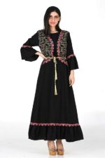 جلابية نسائي بتطريز حروف ذهبية
