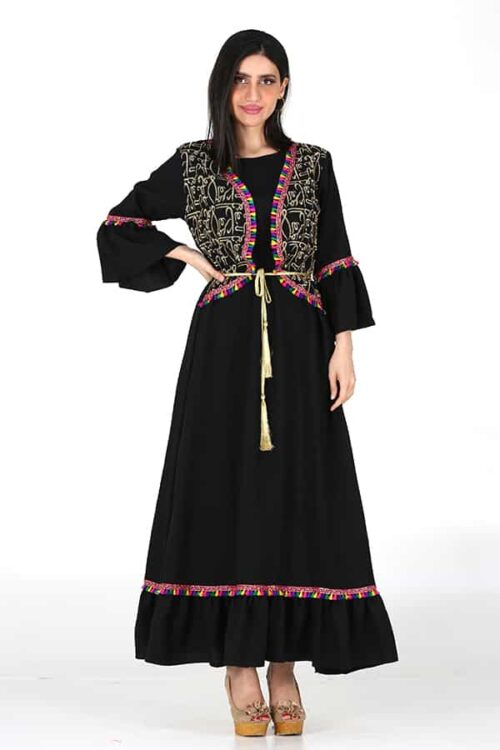 جلابية نسائي بتطريز حروف ذهبية