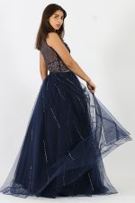 ⁦فستان سهرة كحلي فاخرة⁩ - الصورة ⁦2⁩