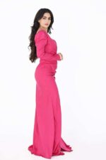 فستان سهرة فوشي كم واحد