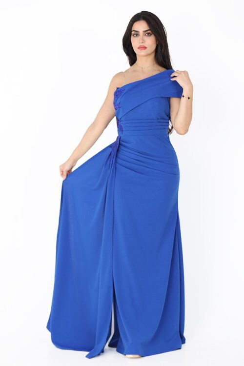 فستان سهرة طويل كتف واحد