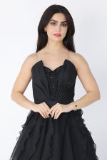 فستان سهرة طويل شرائح