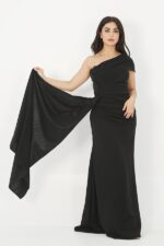 فستان سهرة طويل كتف واحد