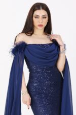 فستان سهرة اكمام طويلة