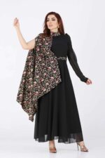 جلابية نسائي بشال جانبي مشجر