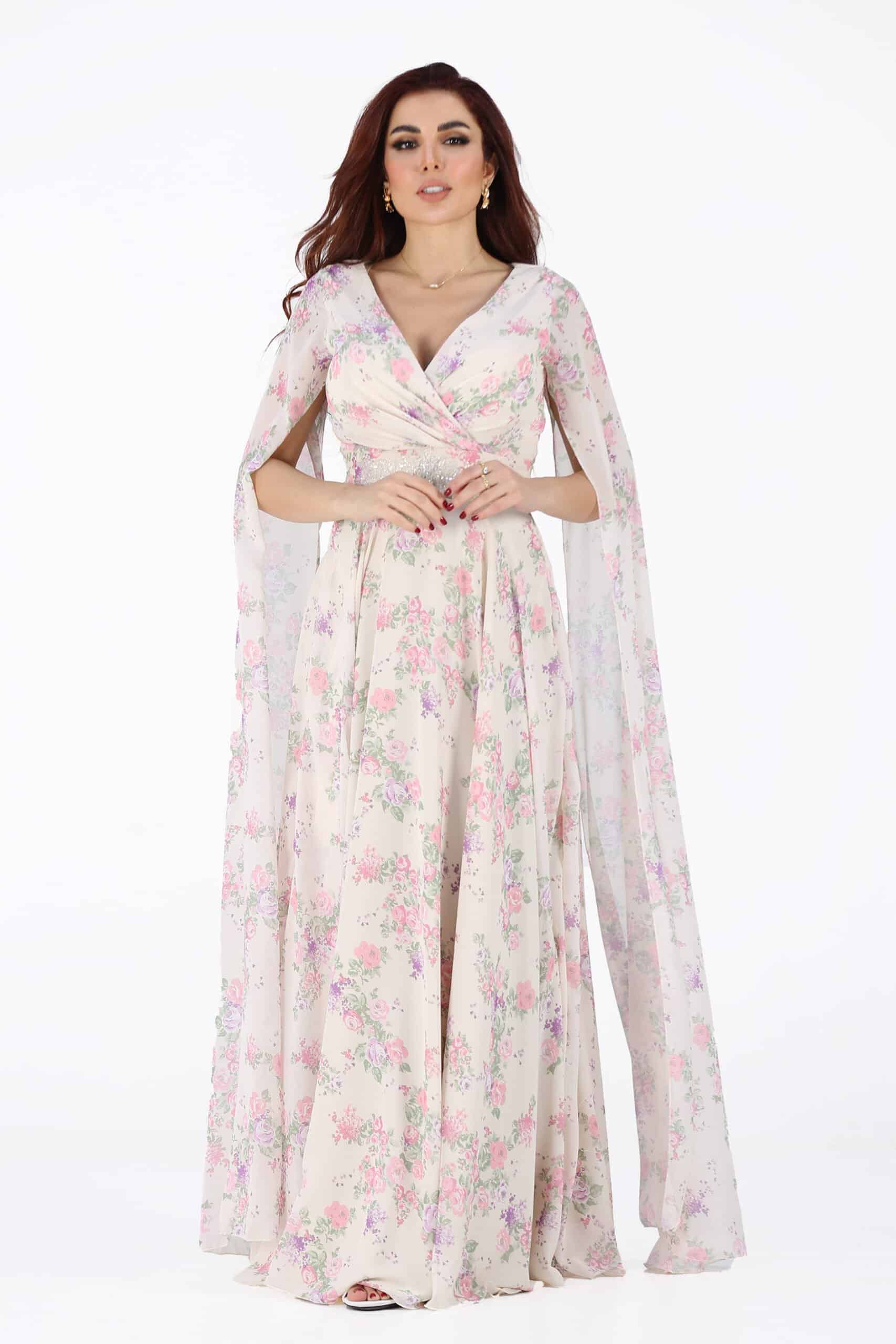 فستان العيد مشجر بطبعة زهور فستان العيد مشجر بطبعة زهور