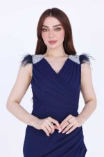 فستان طويل صدر لف