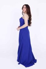 فستان سهرة كريب بتطريز انيق