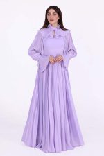 فستان ناعم بأكمام طويلة