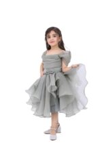 فستان بناتي بقصات متمايلة