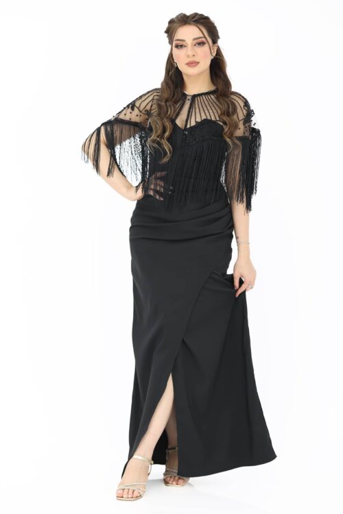 فستان اسود ناعم انيق – S-6