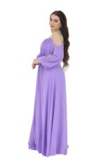 فستان موف انيق بأكتاف مكشوفه