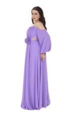 فستان موف انيق بأكتاف مكشوفه