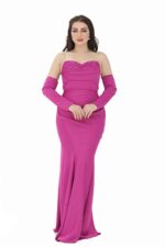 فستان ناعم بتطريز فاخر بالصدر