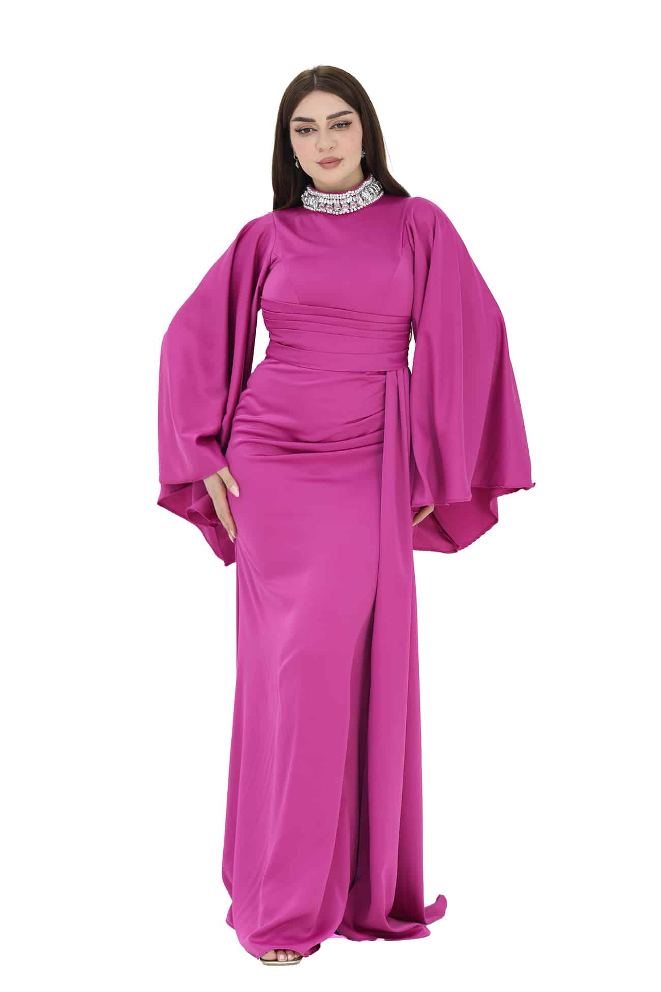 فستان ناعم انيق بأكمام مفتوحه فستان ناعم انيق بأكمام مفتوحه