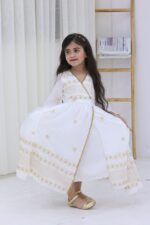 جلابيه العيد بناتي بتطريز خيط ذهبي