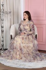 فستان سهرة مورد فخم