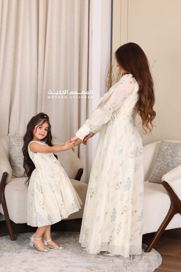 فستان بناتي للعيد مشجر فخم