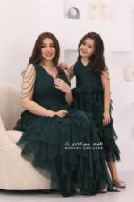 فستان بناتي تل طبقات فخمة