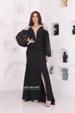 فستان مناسبات بأكمام شيفون