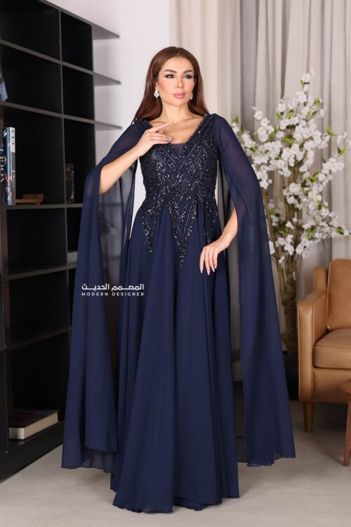 فستان سهرة فخم بأكمام طويلة