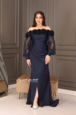 فستان سهره فخم بأكمام طويله