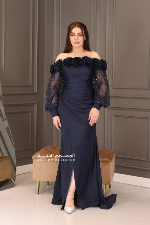 فستان سهره فخم بأكمام طويله