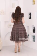 فستان قصير تل طبقات فخمة