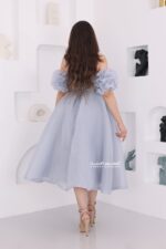 فستان ميدي سهرة بتطريز راقي