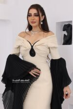 فستان سهرة باكمام طويلة فخمة