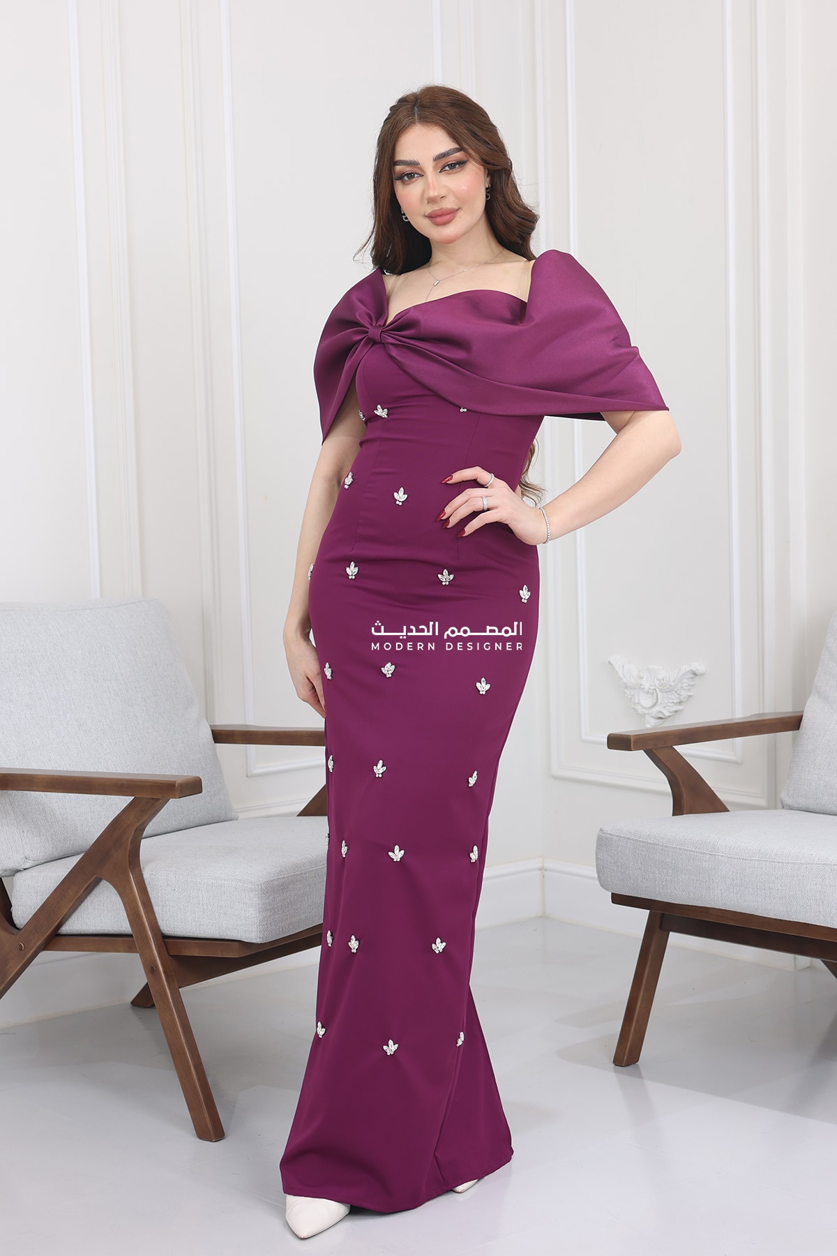 فستان سهرة بتصميم حديث فستان سهرة بتصميم حديث