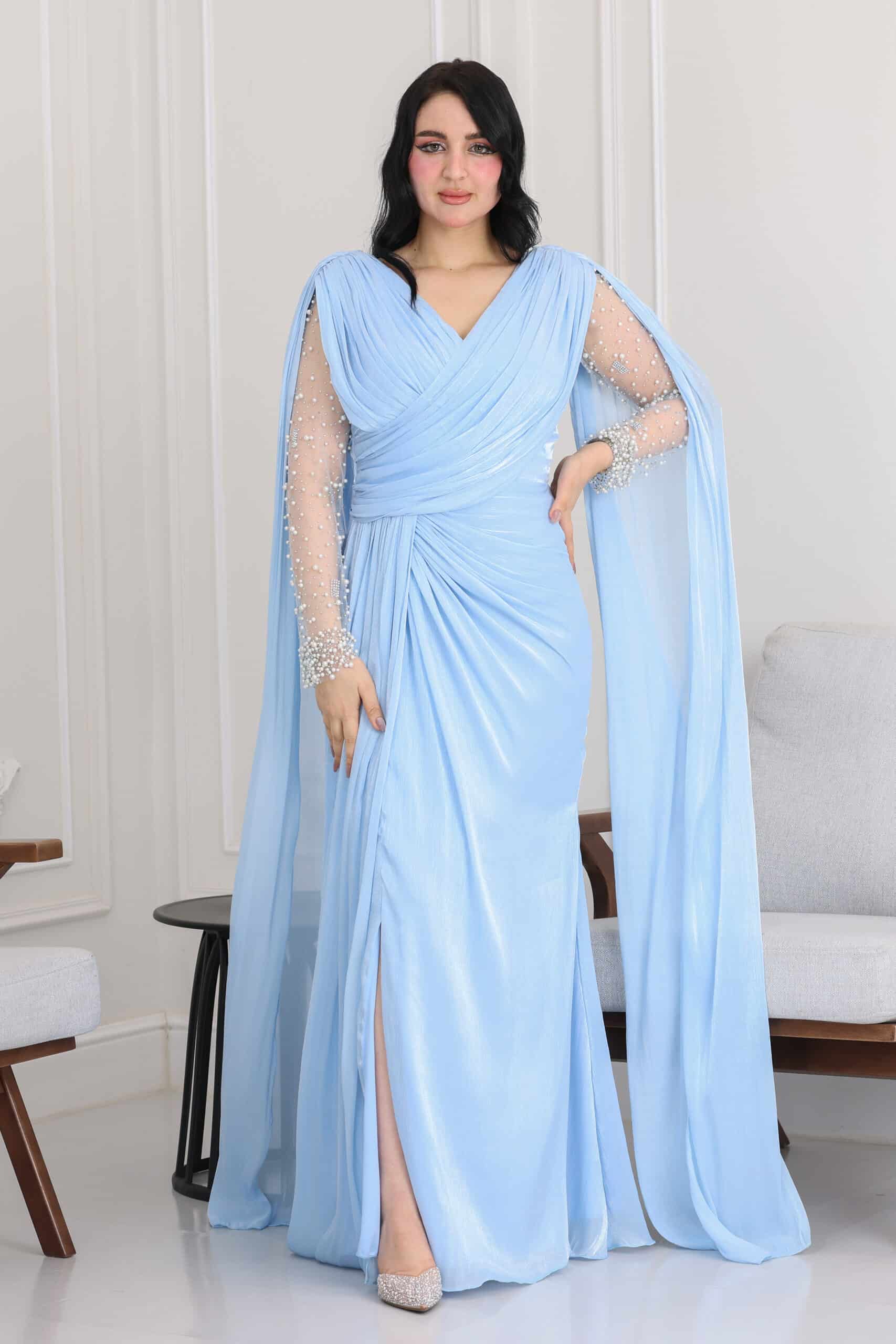 فستان سهرة أنيق بأكمام 