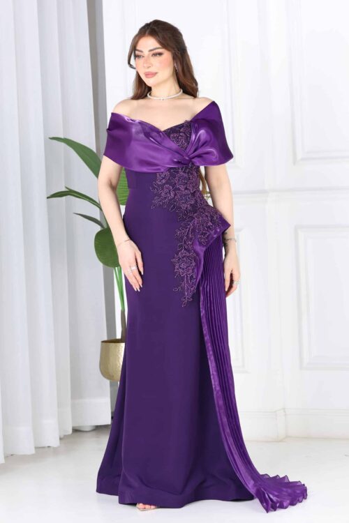 فستان سهرة مطرز فاخر