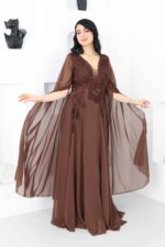 فستان سهرة مطرز طويل