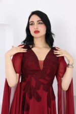 فستان سهرة مطرز طويل