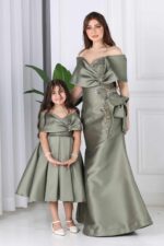 فستان سهرة طويل مطرز