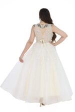 ⁦فستان سهره بيج مطرز منفوش⁩ - الصورة ⁦4⁩