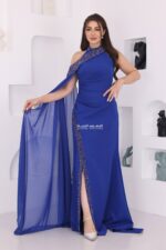⁦فستان سهرة نيلي بتطريز فخم⁩ - الصورة ⁦2⁩