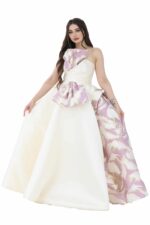 ⁦فستان سهره بفيونكة بالصدر⁩ - الصورة ⁦3⁩