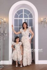 ⁦فستان بناتي مشجر راقي⁩ - الصورة ⁦4⁩