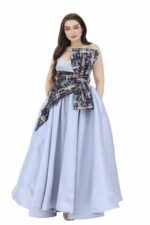 فستان سهره بفيونكة مميزة على الصدر