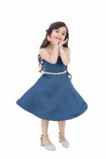 ⁦فستان بناتي كحلي أنيق⁩ - الصورة ⁦2⁩