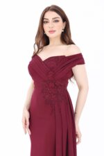 ⁦فستان سهرة بأكمام اوف شولدر⁩ - الصورة ⁦4⁩