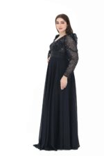 فستان سهرة ملكي بأكمام مطرزه - الصورة 2